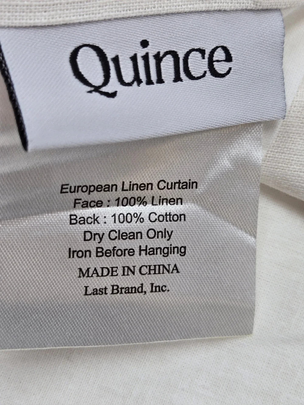 NWT QUINCE Set Of 2 48x108 European Linen Curtains Cream 0360